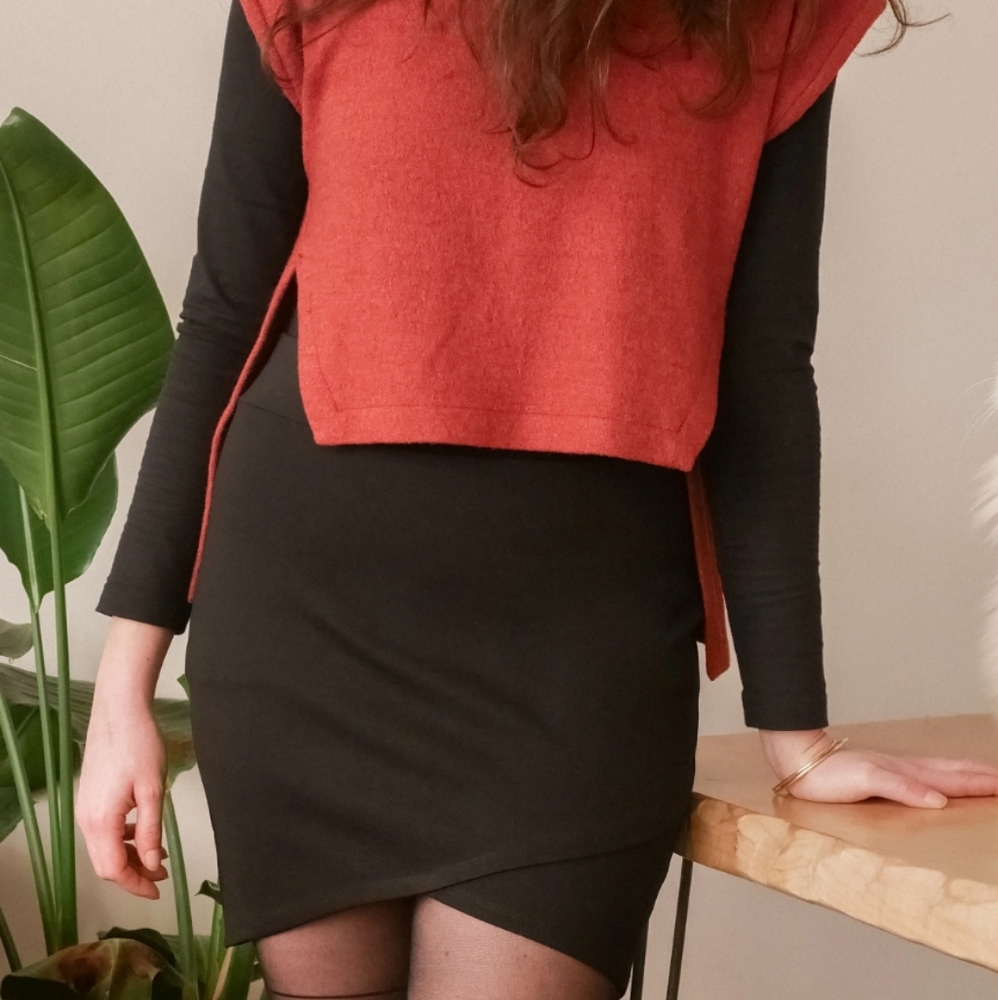 NWOT Black Wrap Mini Skirt from Rachel (M)
